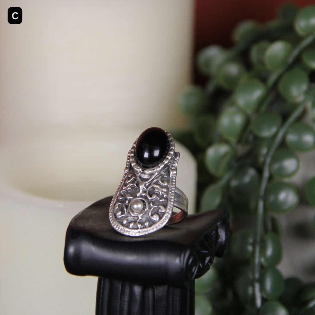 Unique Silver Ring Adjustable Maximalist Handmade Statement Jewelry Gift Idea for Big Jewelry Lovers Stackable Rings