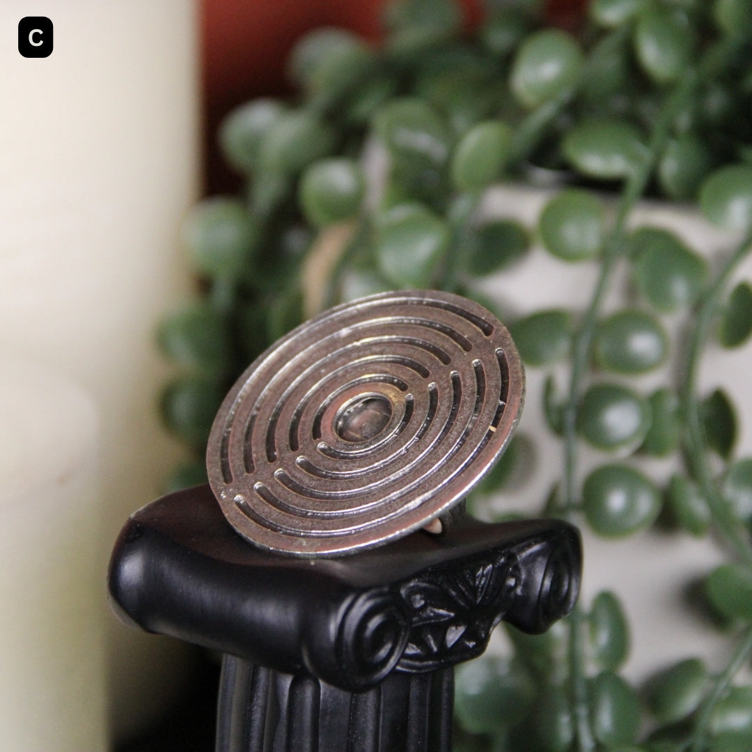 Silver Adjustable Maximalist Handmade Geometric Ring