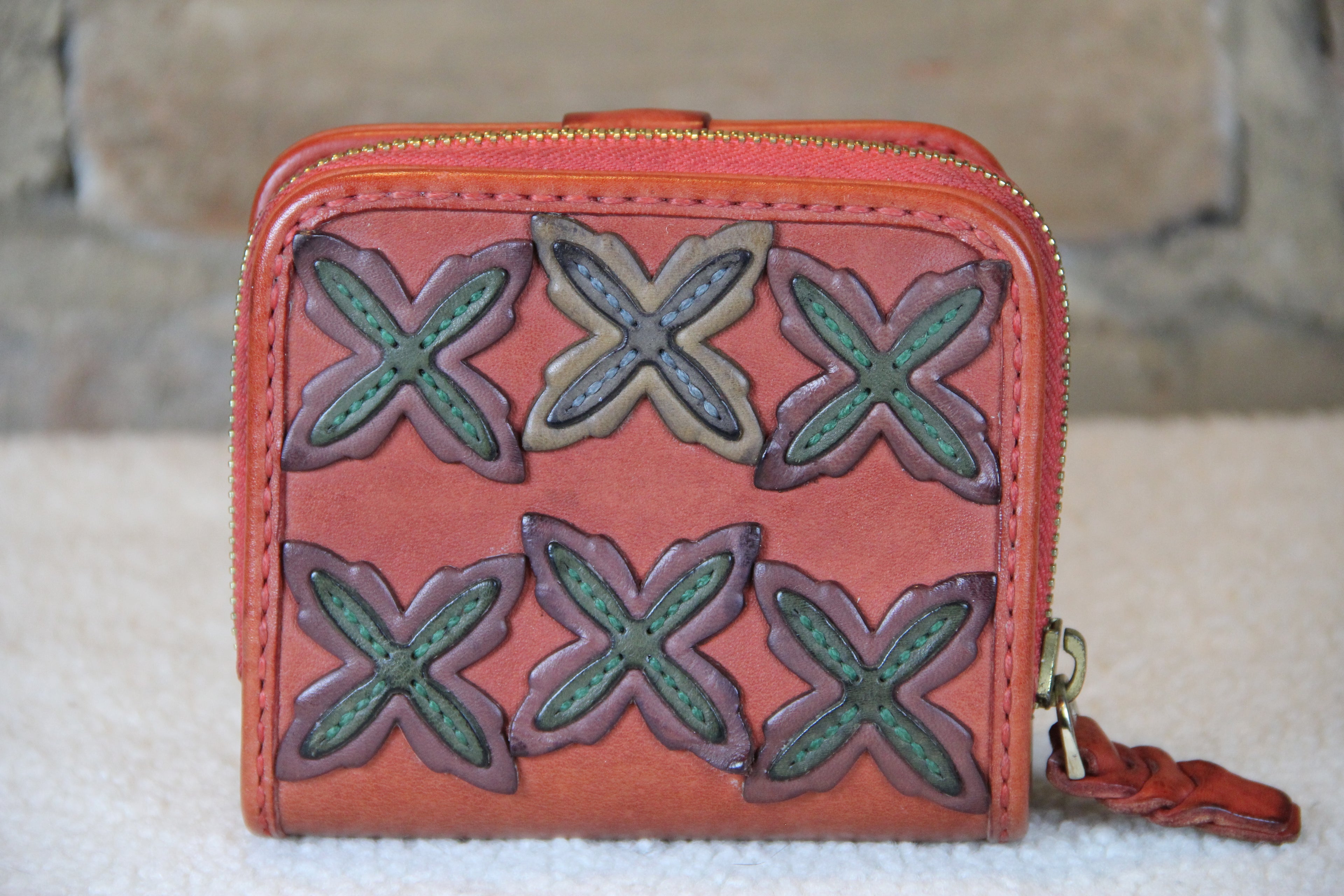 Genuine Red Leather Handcrafted Leather Wallet