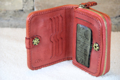 Genuine Red Leather Handcrafted Leather Wallet