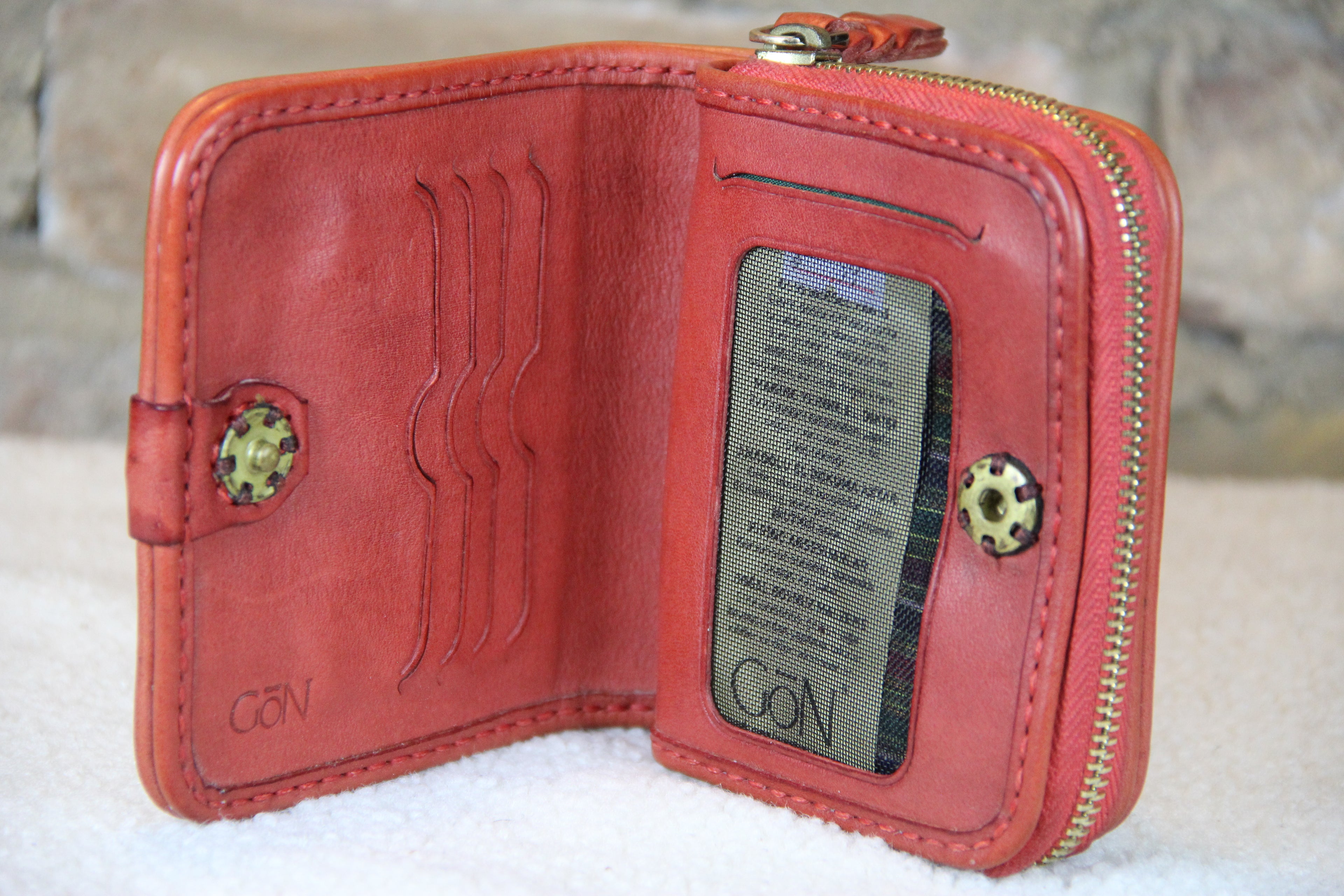 Genuine Red Leather Handcrafted Leather Wallet