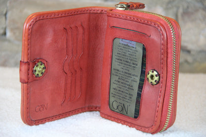 Genuine Red Leather Handcrafted Leather Wallet