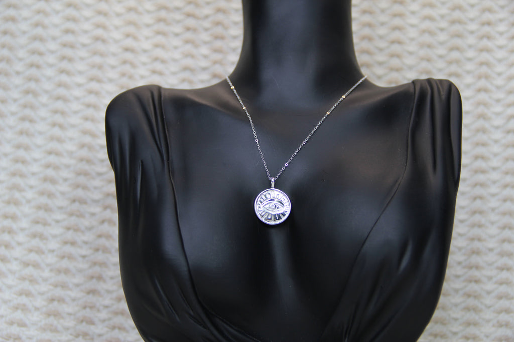 925 Sterling Silver Minimalist Eye Necklace