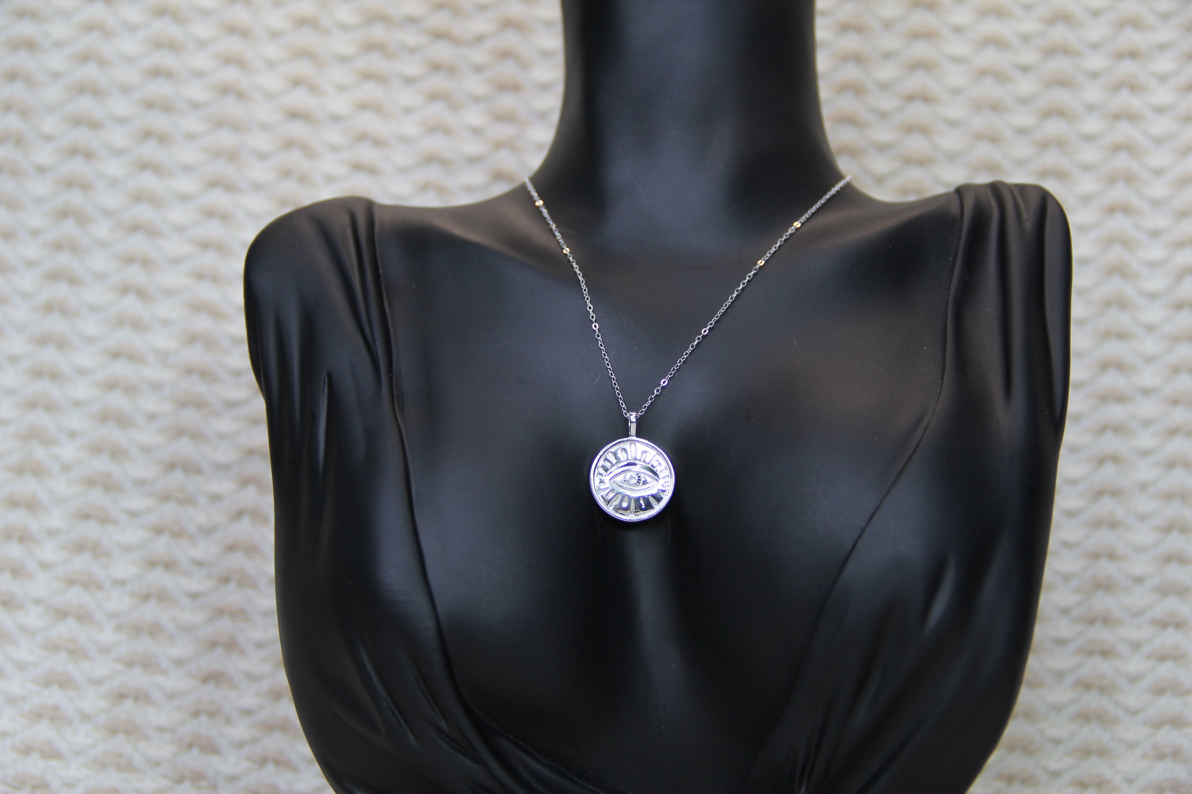 925 Sterling Silver Minimalist Eye Necklace