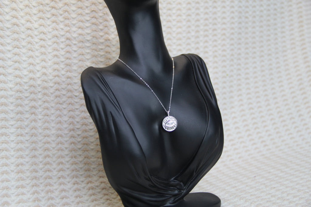 925 Sterling Silver Minimalist Eye Necklace