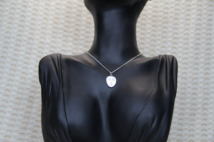925 Sterling Silver Abstract Face Necklace