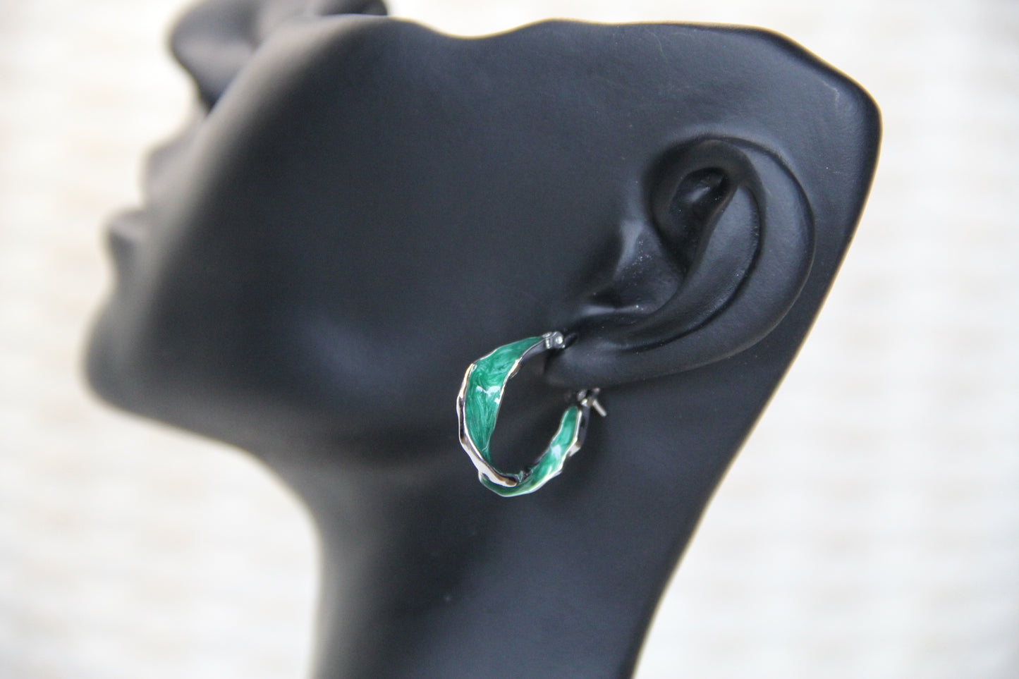925 Sterling Silver Twirled Hoop Earring Statement Jewelry