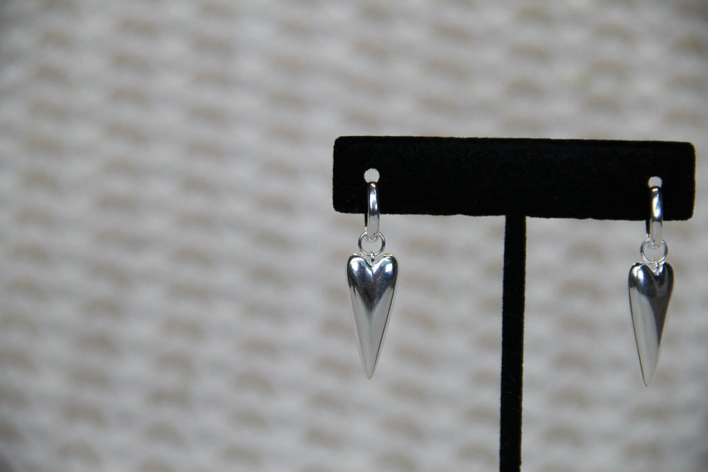 925 Sterling Silver Drop Heart Earring Statement Jewelry Gift Idea for IG Style Jewelry Lover Chic