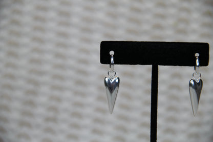 925 Sterling Silver Drop Heart Earring Statement Jewelry Gift Idea for IG Style Jewelry Lover Chic