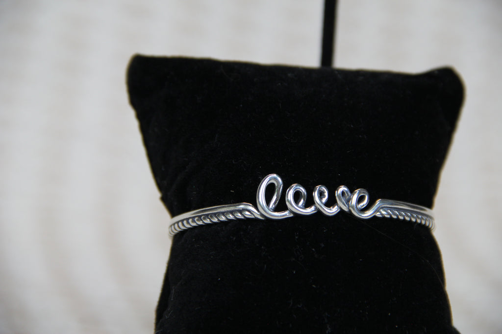 925 Sterling Silver Love Cuff Bracelet