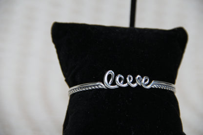 925 Sterling Silver Love Cuff Bracelet