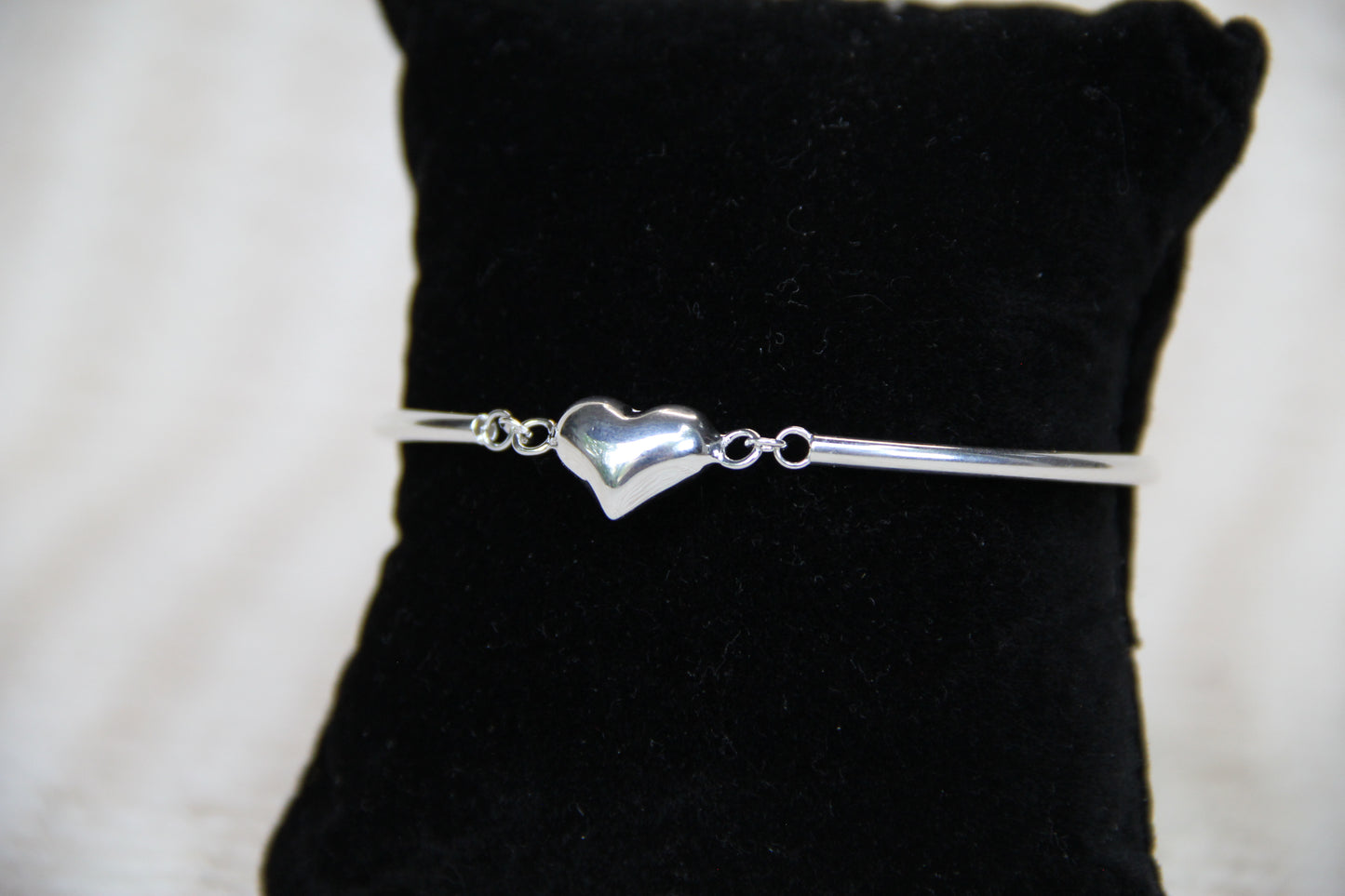 925 Sterling Silver Heart Cuff Style Adjustable Bracelet