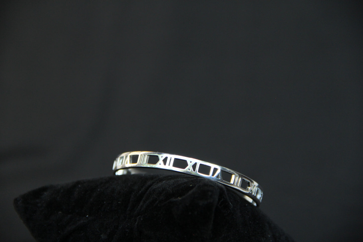 925 Sterling Silver Roman numeral Wristband Cuff Minimalist Jewelry