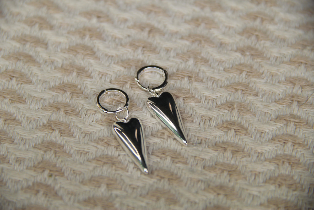 925 Sterling Silver Drop Heart Earring Statement Jewelry Gift Idea for IG Style Jewelry Lover Chic