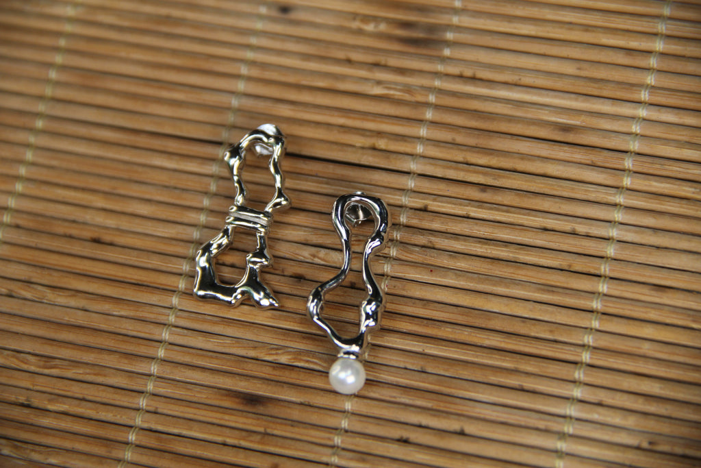 925 Sterling Silver Abstract Drop Earring Statement Mix Match Jewelry