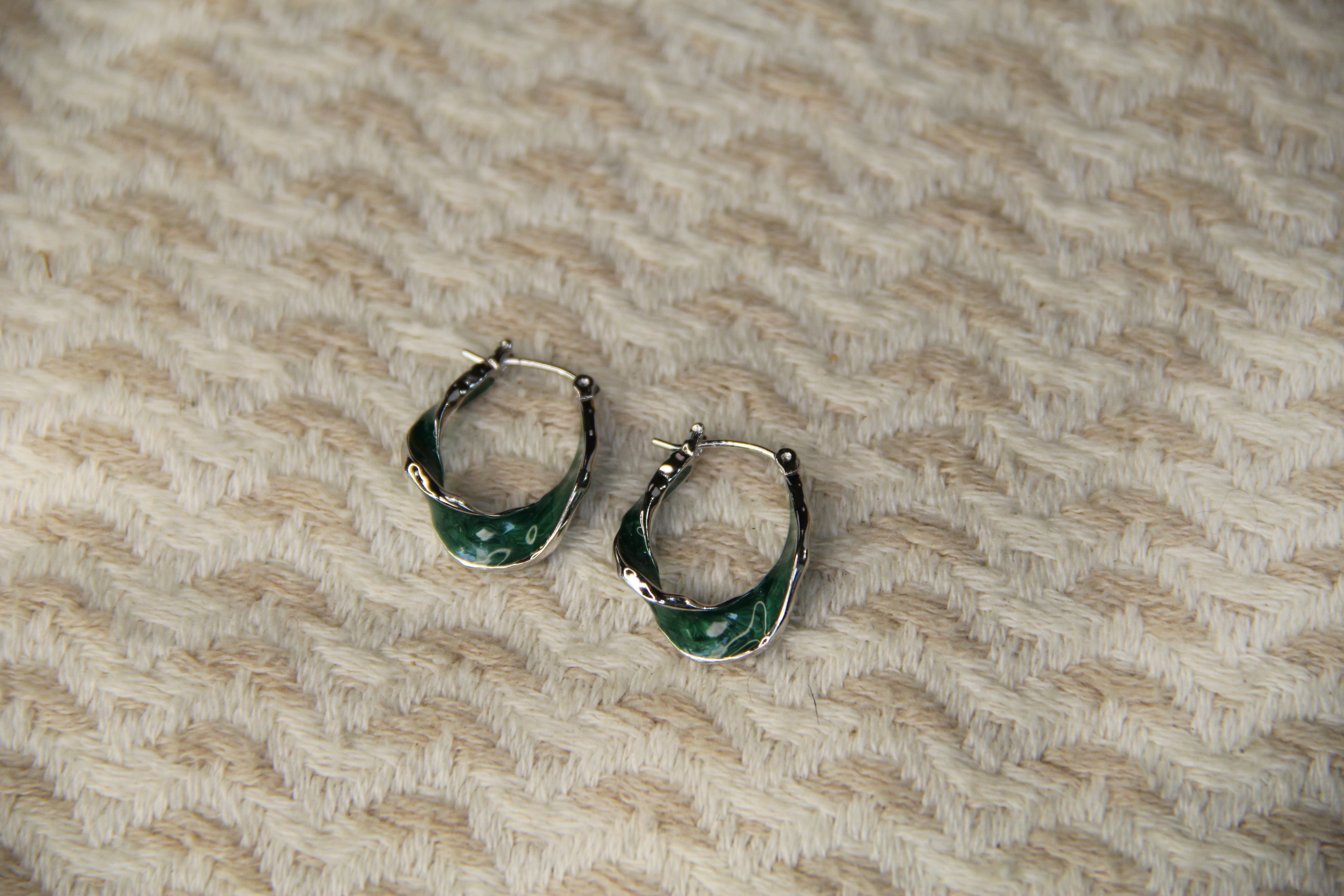 925 Sterling Silver Twirled Hoop Earring Statement Jewelry