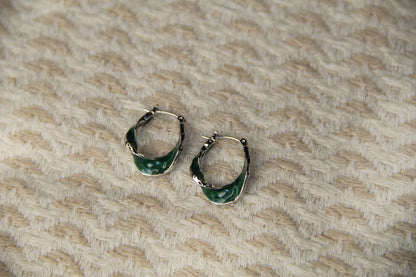 925 Sterling Silver Twirled Hoop Earring Statement Jewelry