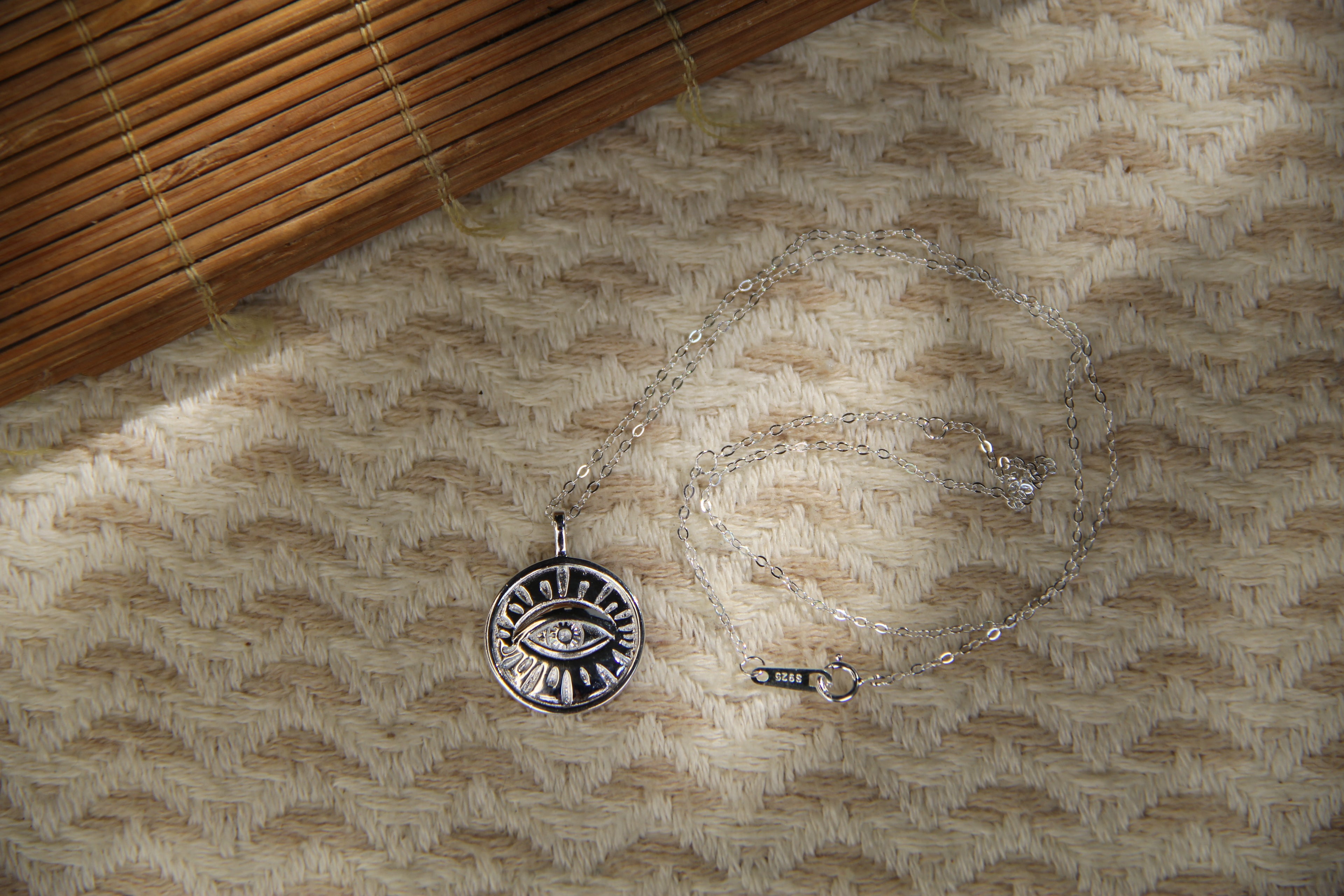 925 Sterling Silver Minimalist Eye Necklace