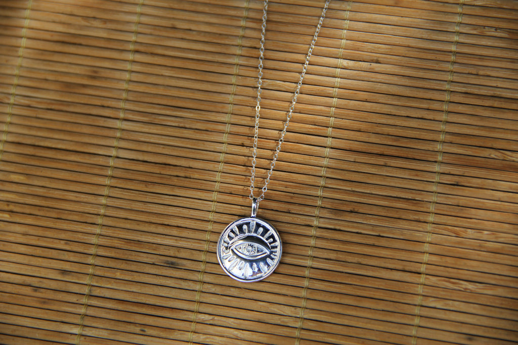 925 Sterling Silver Minimalist Eye Necklace