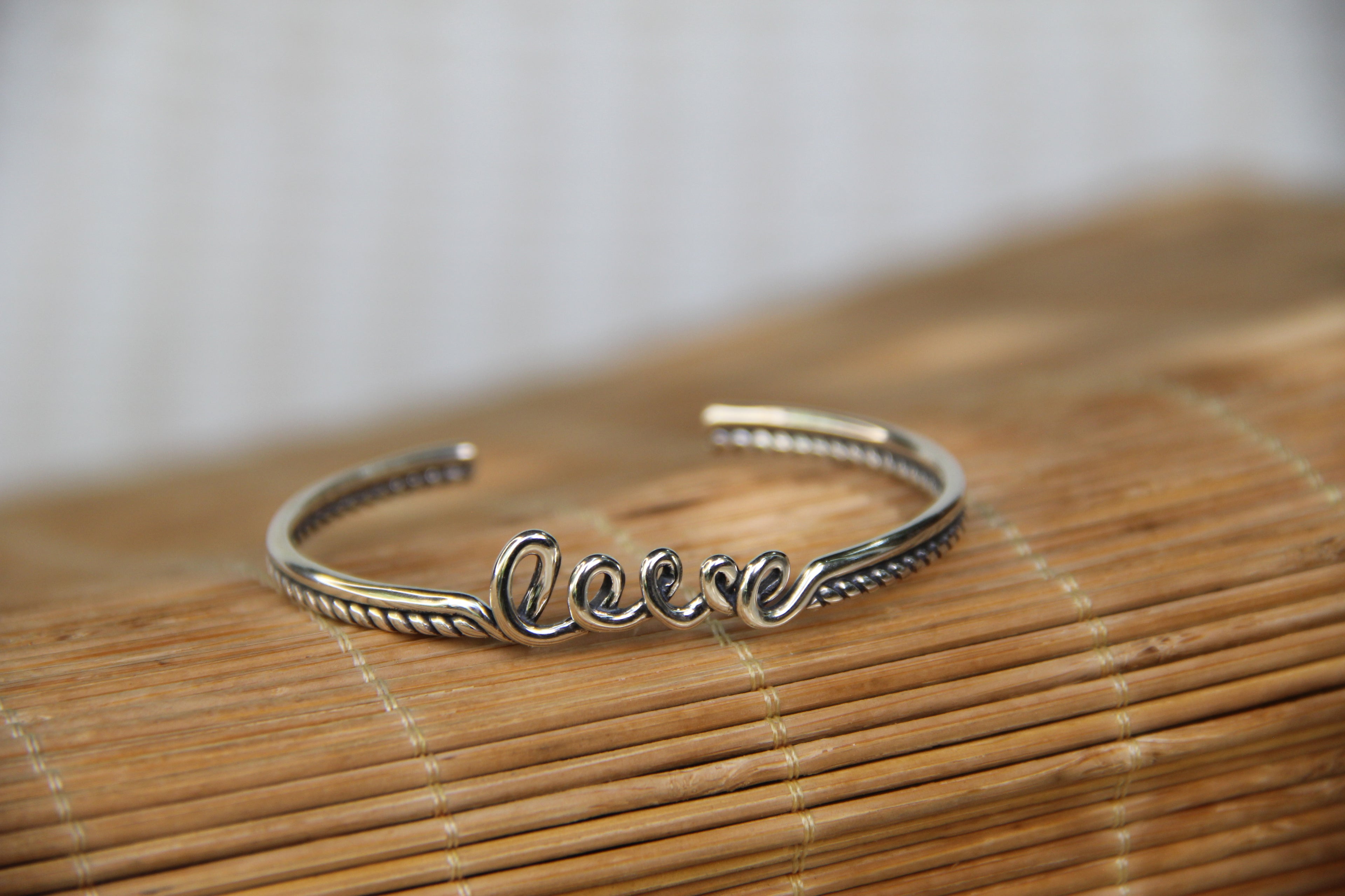 925 Sterling Silver Love Cuff Bracelet