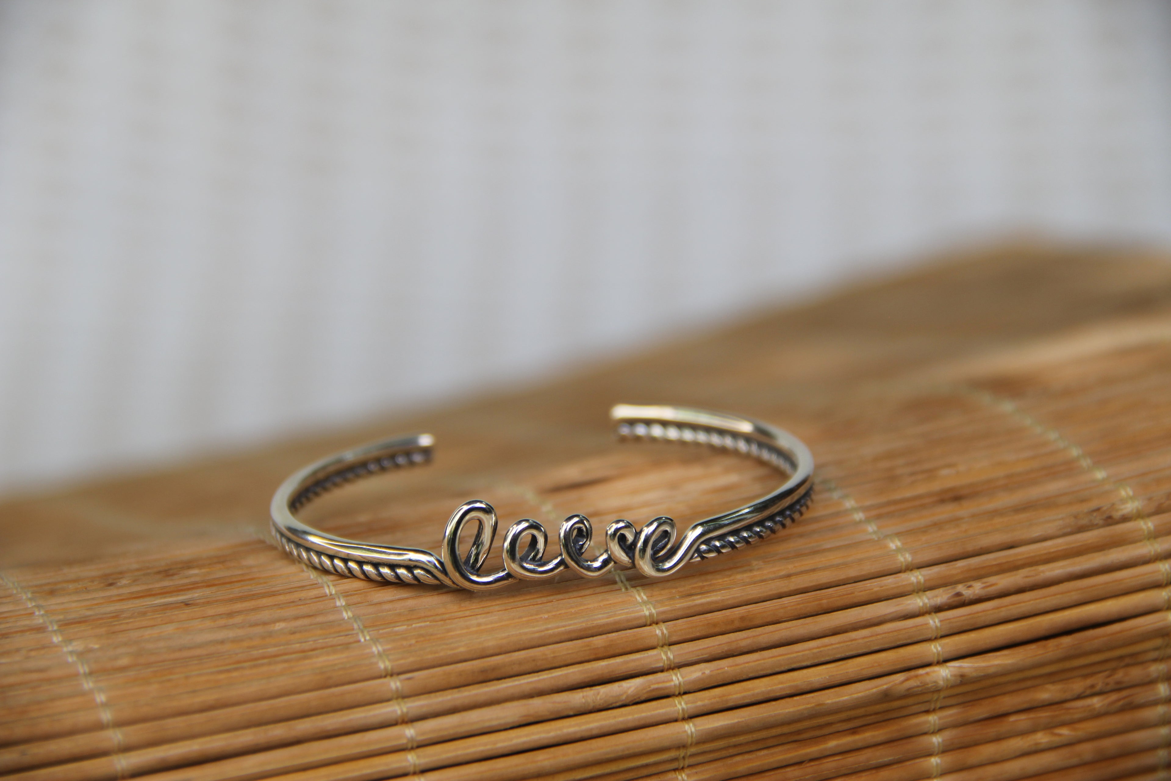 925 Sterling Silver Love Cuff Bracelet