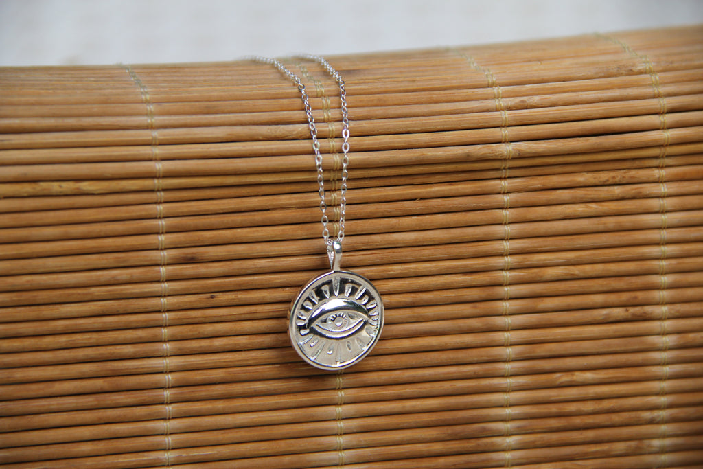 925 Sterling Silver Minimalist Eye Necklace