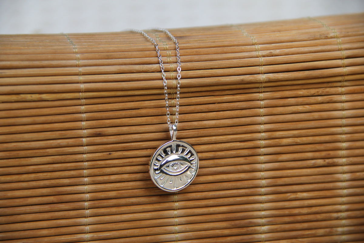 925 Sterling Silver Minimalist Eye Necklace