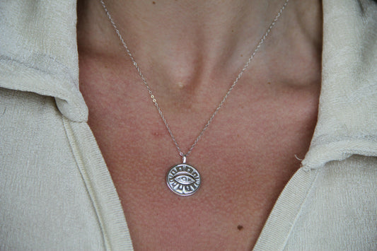 925 Sterling Silver Minimalist Eye Necklace