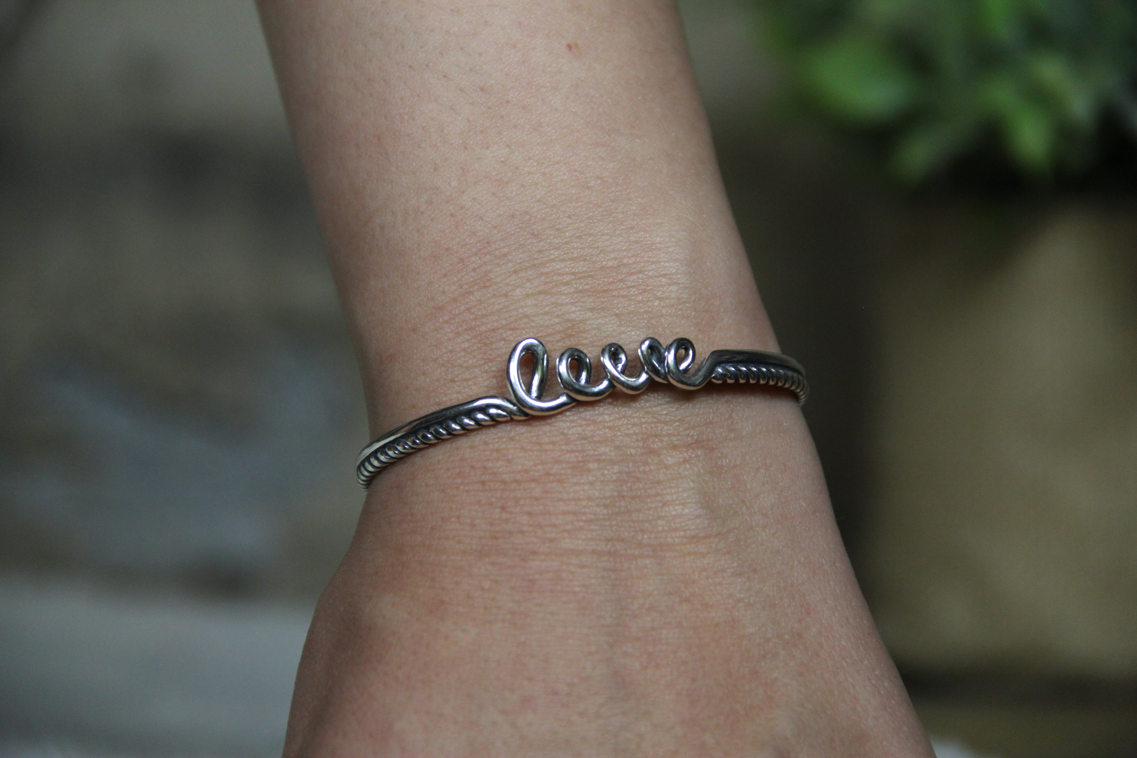 925 Sterling Silver Love Cuff Bracelet