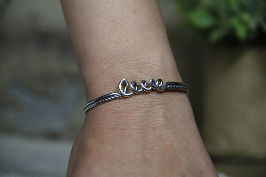 925 Sterling Silver Love Cuff Bracelet