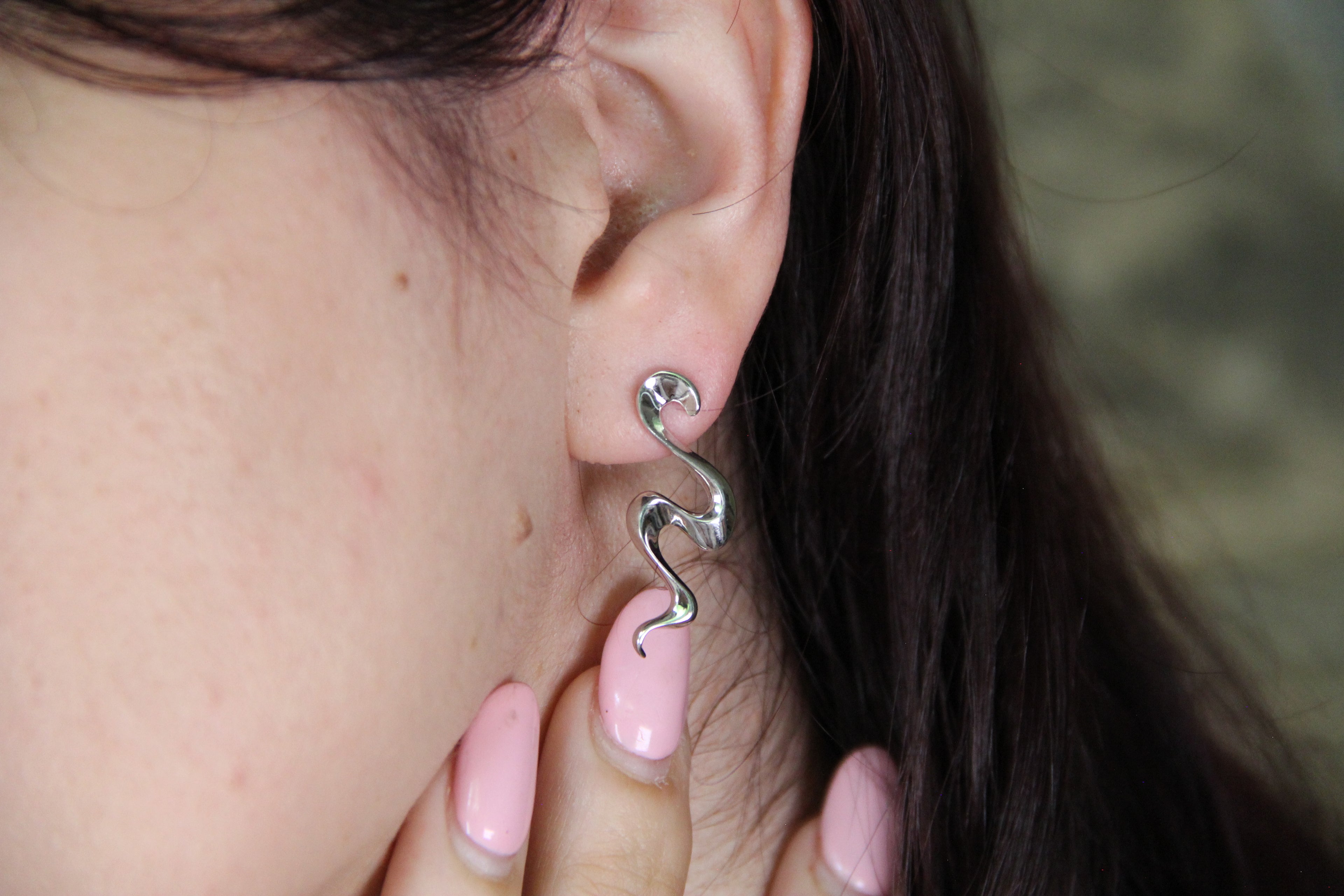 925 Sterling Silver Swirl Earring Statement Jewelry Gift Idea