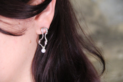 925 Sterling Silver Abstract Drop Earring Statement Mix Match Jewelry