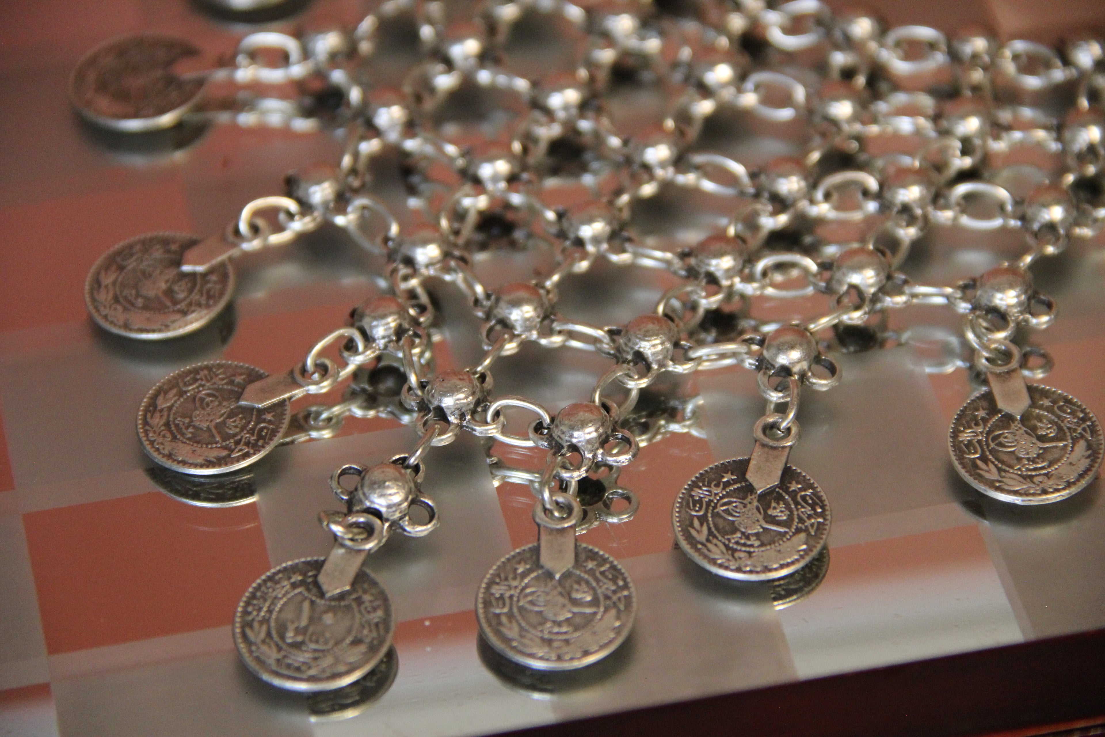 Silver Coin Statement Necklace – Bold Unique Bohemian Jewelry, Handmade Chic Necklace for Women and Fashion Lovers
