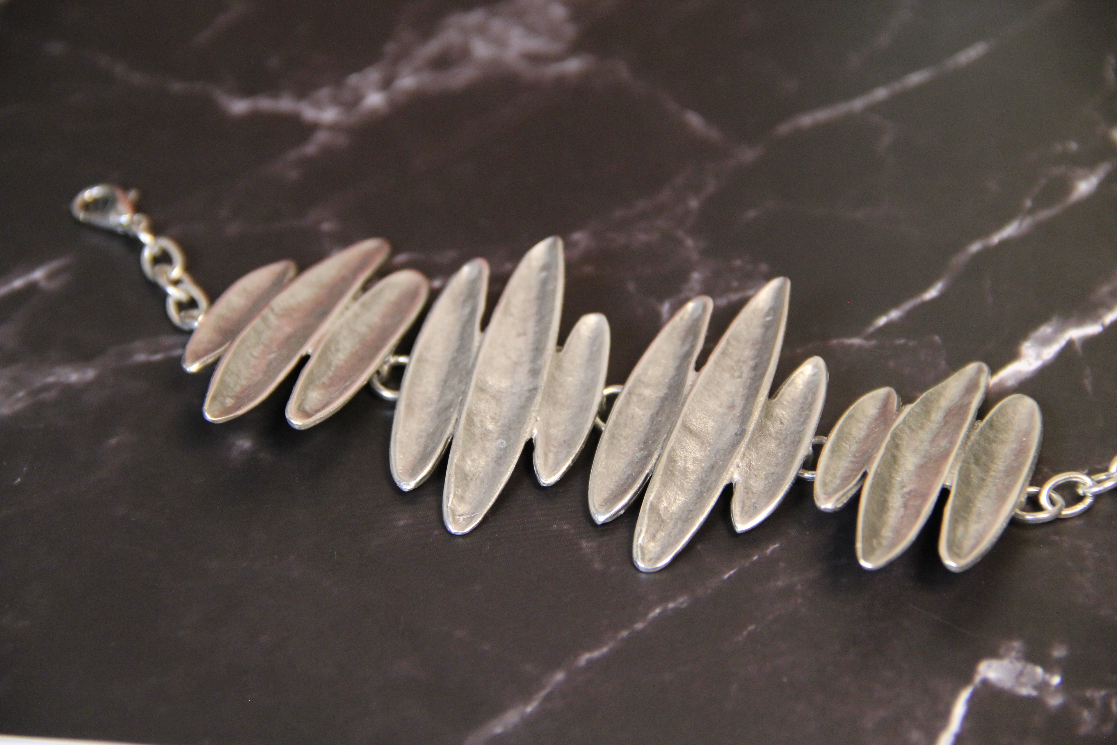 Bold Silver Statement Bracelet – Unique Adjustable Boho Style Jewelry for Women, Handcrafted Modern Cuff Design