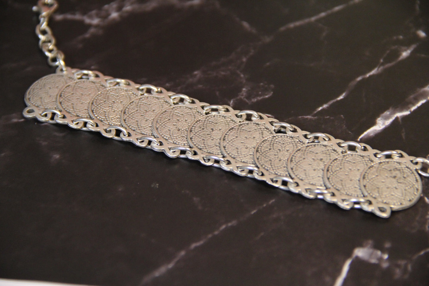 Boho Chic Silver Engraved Statement Bracelet – Bold Adjustable Bohemian Style Jewelry for Women