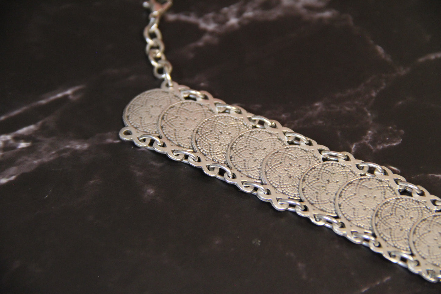 Boho Chic Silver Engraved Statement Bracelet – Bold Adjustable Bohemian Style Jewelry for Women