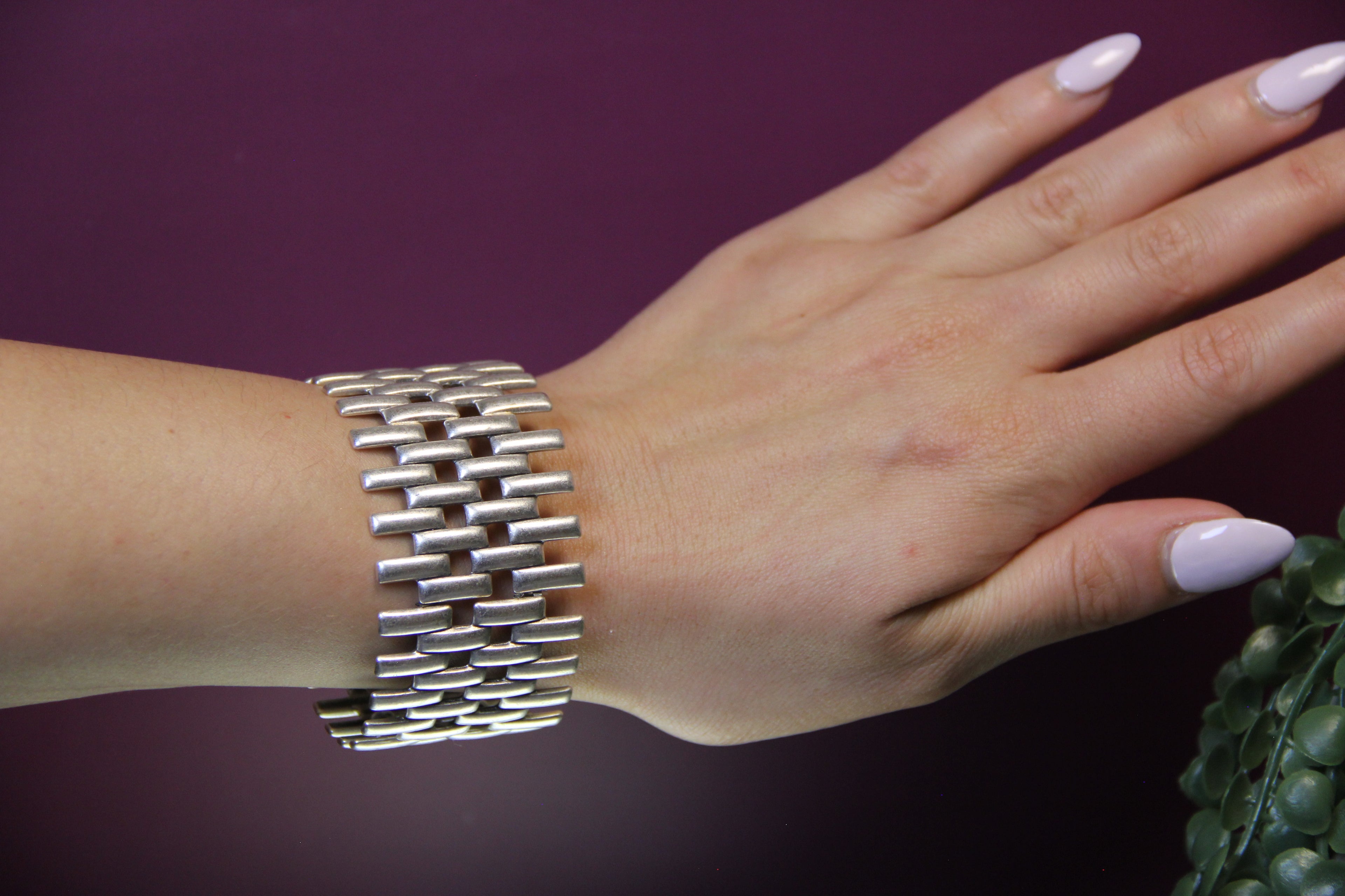 Slip on Silver Cuff Style Elegant Bracelet Statement Piece for Jewelry Lover