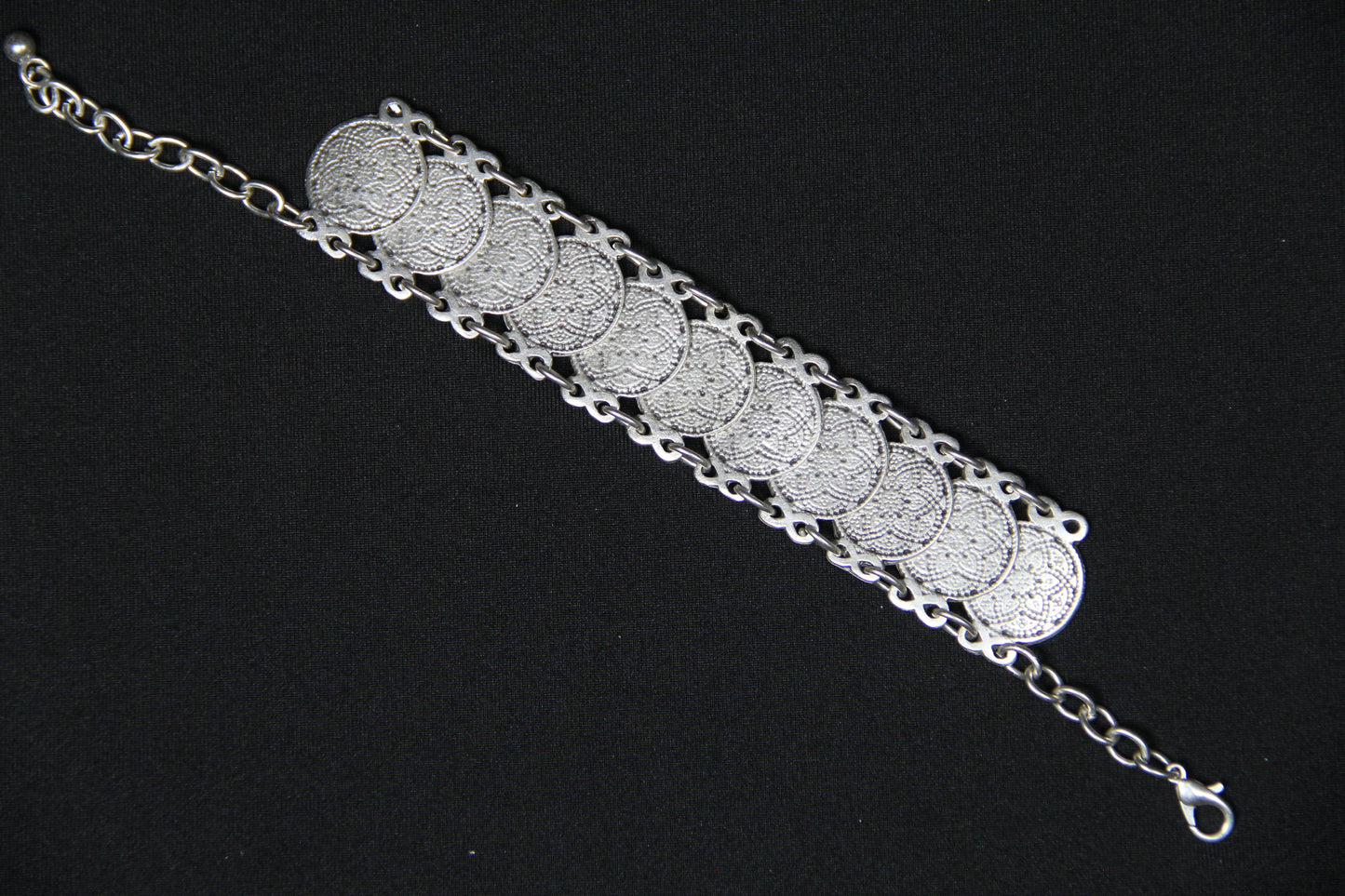 Boho Chic Silver Engraved Statement Bracelet – Bold Adjustable Bohemian Style Jewelry for Women