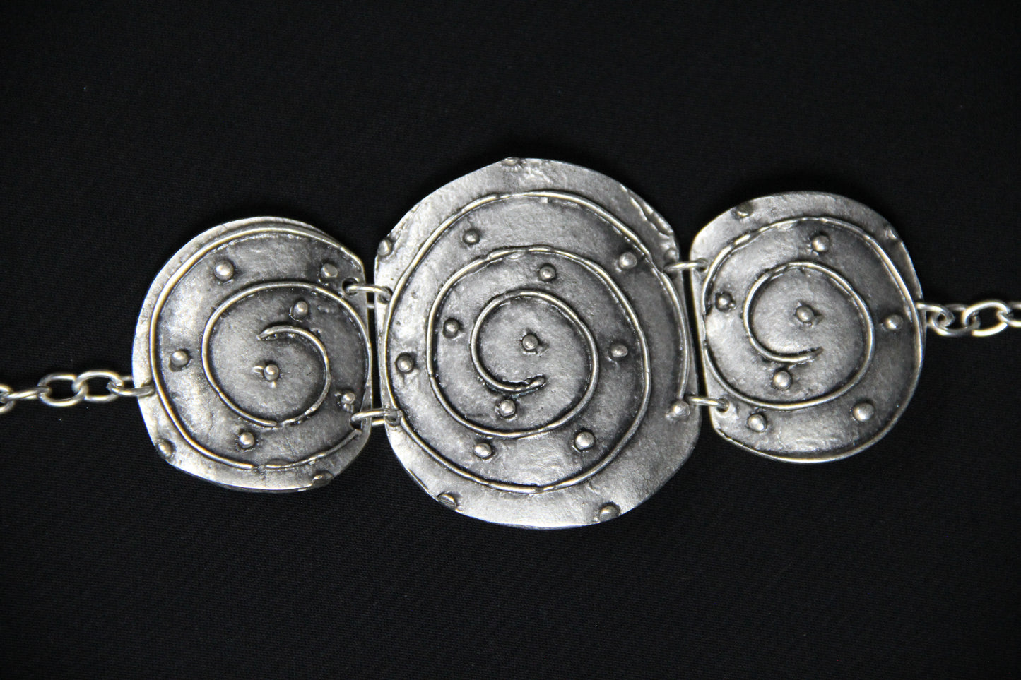 Hammered Gothic Silver Bracelet – Bold Boho Statement Jewelry Handmade Ethnic Style Bracelet
