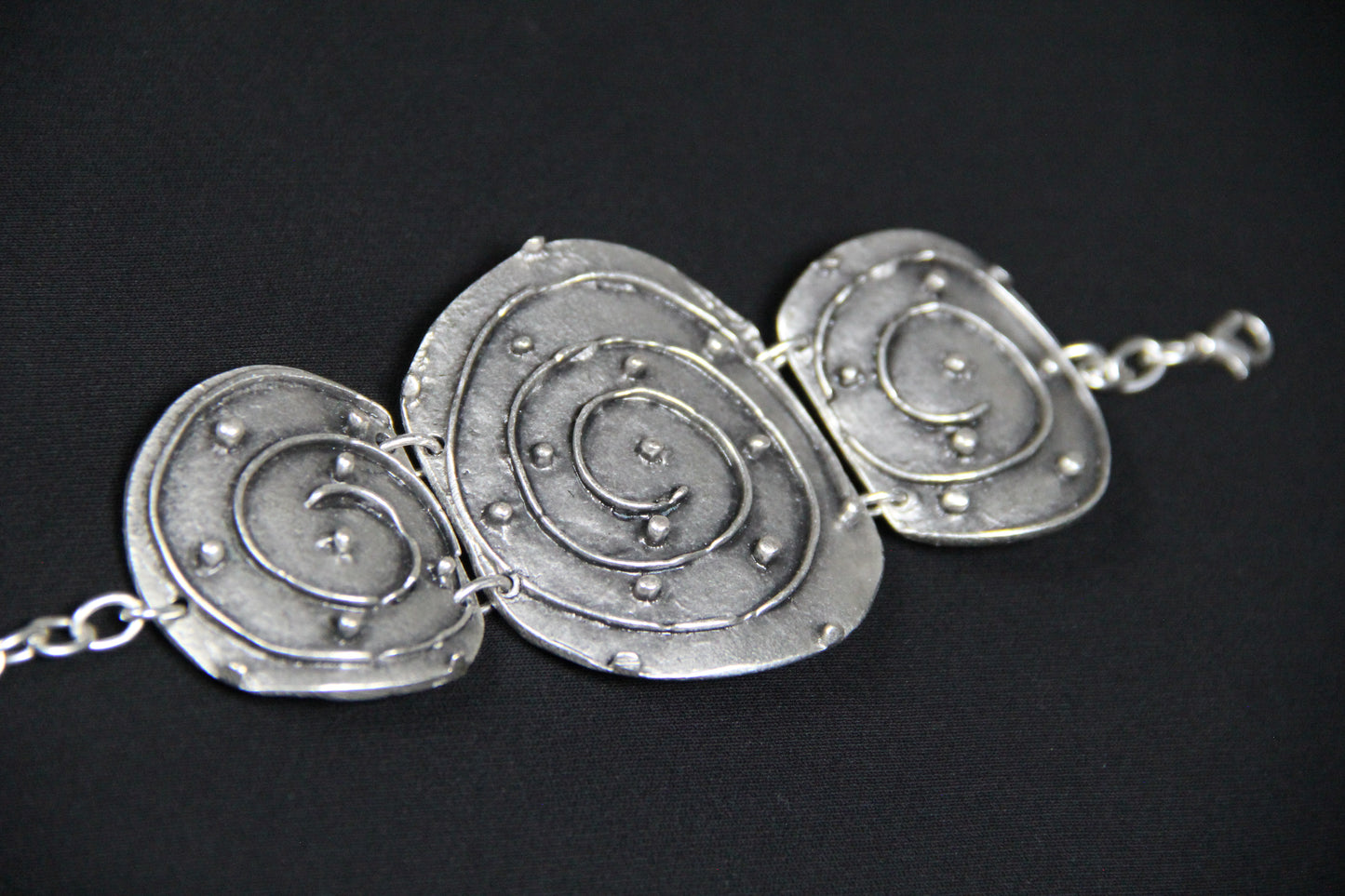 Hammered Gothic Silver Bracelet – Bold Boho Statement Jewelry Handmade Ethnic Style Bracelet