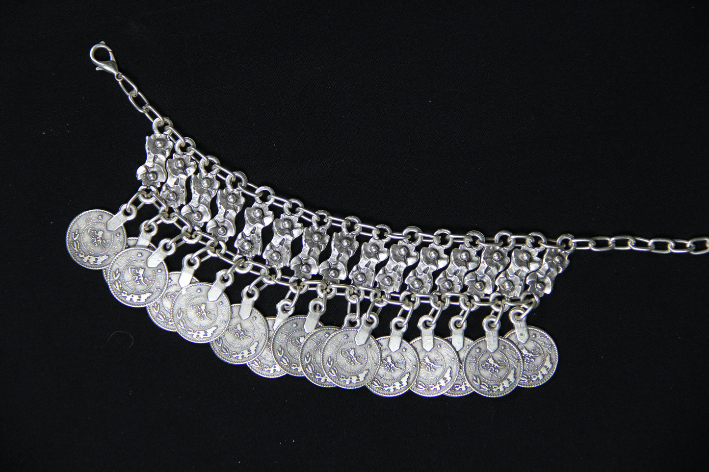 Statement Coin Silver Bracelet: Bohemian Bold Statement Jewelry