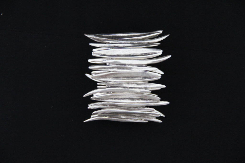 Cuff Slip On Statement Silver Bracelet