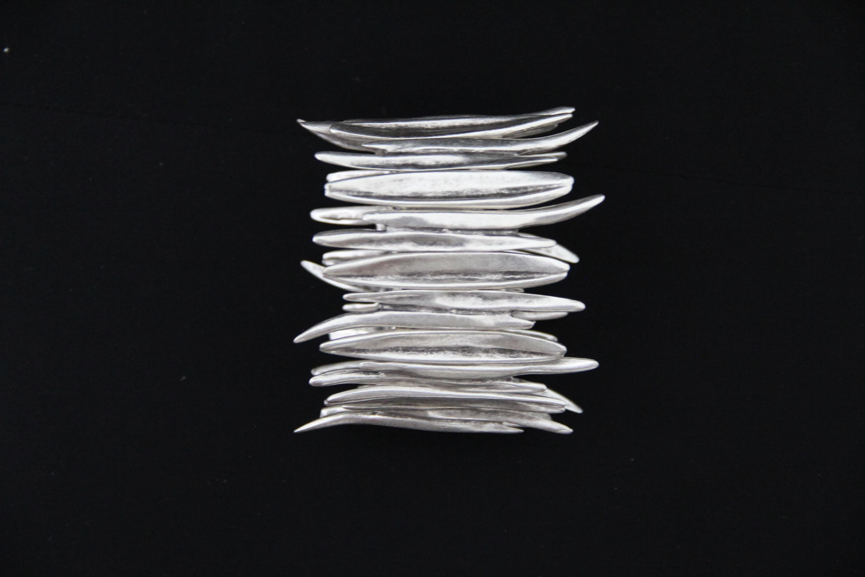 Cuff Slip On Statement Silver Bracelet