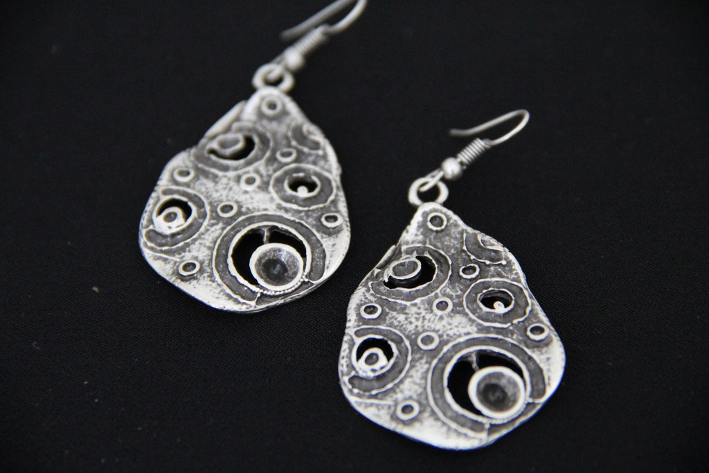 Bohemian Large Silver Earrings