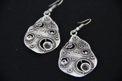 Bohemian Large Silver Earrings