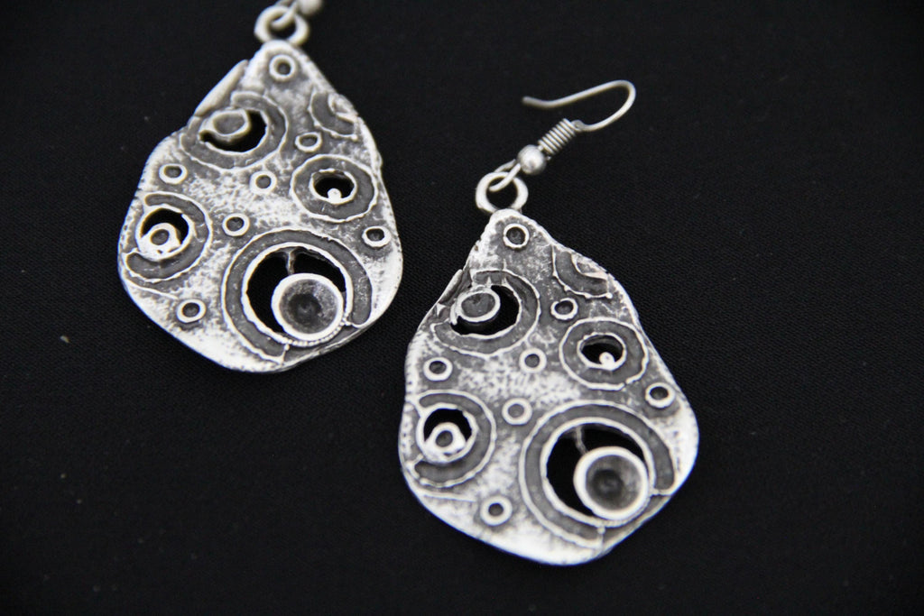 Bohemian Large Silver Earrings