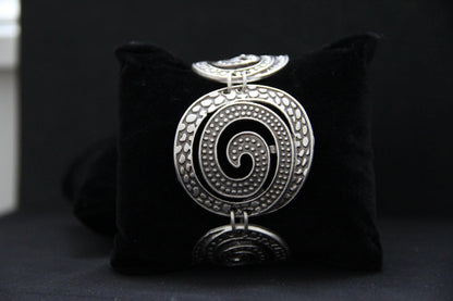 Ethnic HandCrafted Hammered Unique Statement Bracelet Adjustable Chain
