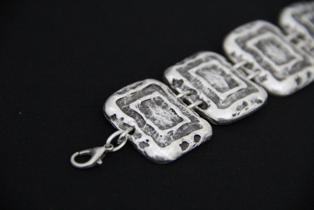 Geometric Engraved Handmade Statement Bracelet