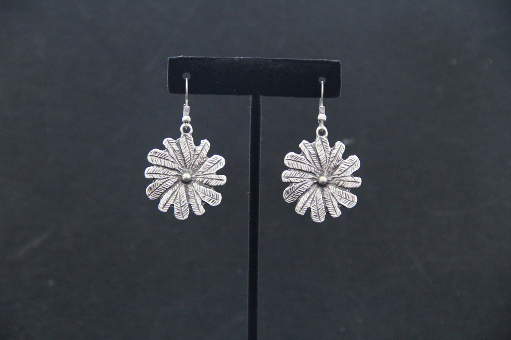 Handmade Statement Silver Flower Earring