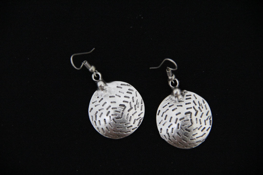 Engraved Bohemian Silver Earrings
